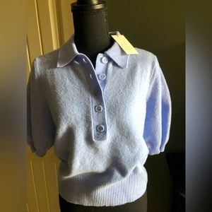 NWT A New Day Pale Blue Short Sleeve Sweater Size S